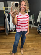 Anything In the World Striped Cap-Sleeve Knit Top - Multiple Options-Entro-Anna Kaytes Boutique, Women's Fashion Boutique in Grinnell, Iowa