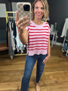 Anything In the World Striped Cap-Sleeve Knit Top - Multiple Options-Entro-Anna Kaytes Boutique, Women's Fashion Boutique in Grinnell, Iowa