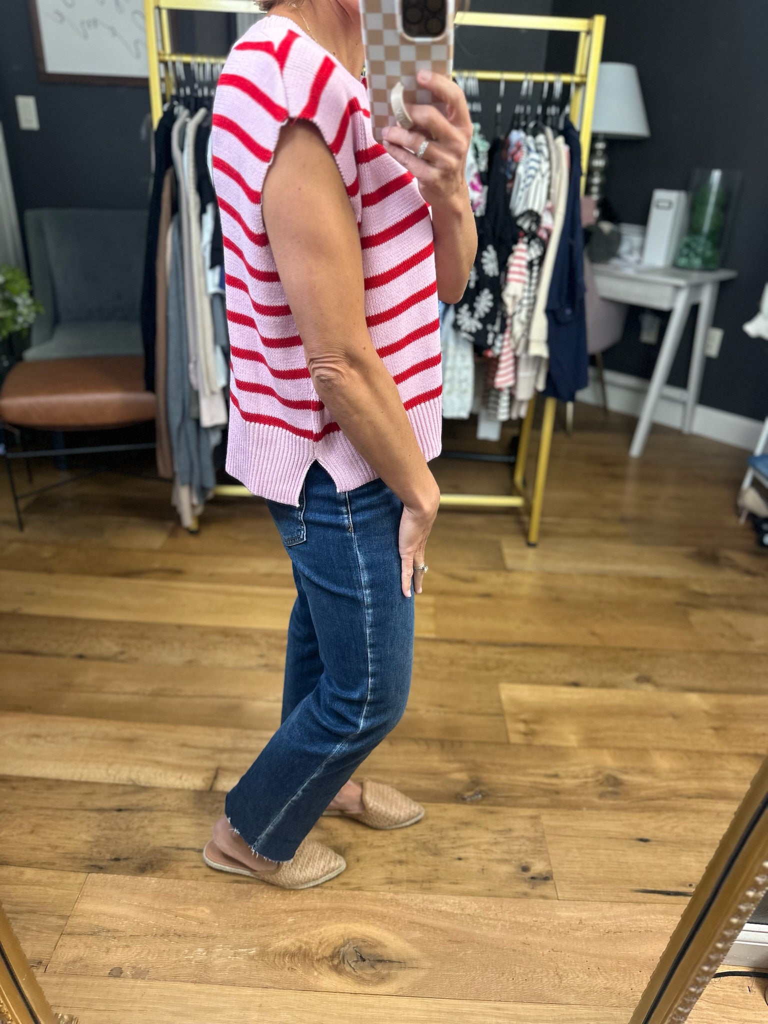 Anything In the World Striped Cap-Sleeve Knit Top - Multiple Options-Entro-Anna Kaytes Boutique, Women's Fashion Boutique in Grinnell, Iowa