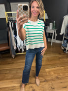 Anything In the World Striped Cap-Sleeve Knit Top - Multiple Options-Entro-Anna Kaytes Boutique, Women's Fashion Boutique in Grinnell, Iowa