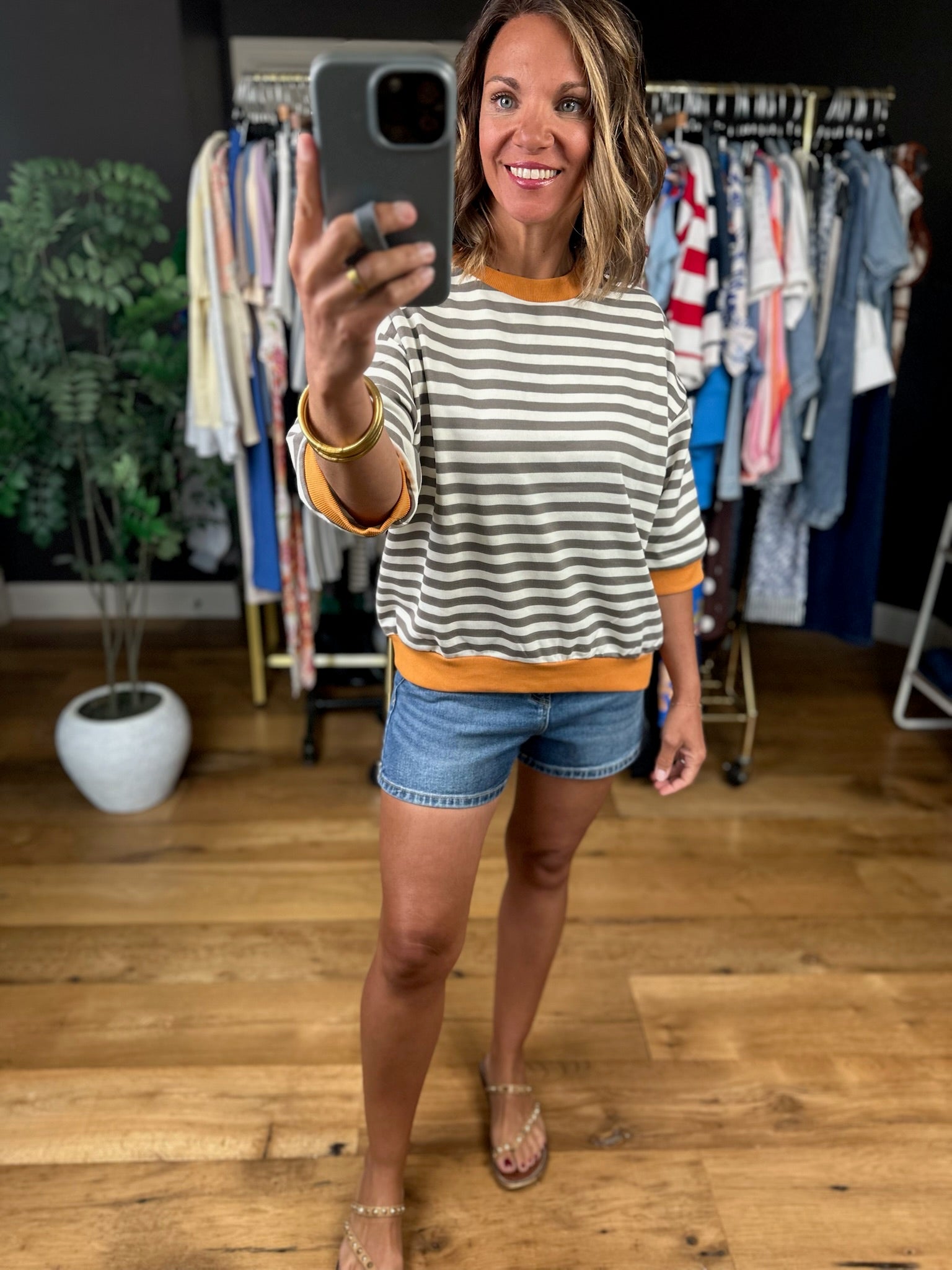 Keep Me Company Striped Top-Short Sleeves-JOA-Anna Kaytes Boutique, Women's Fashion Boutique in Grinnell, Iowa