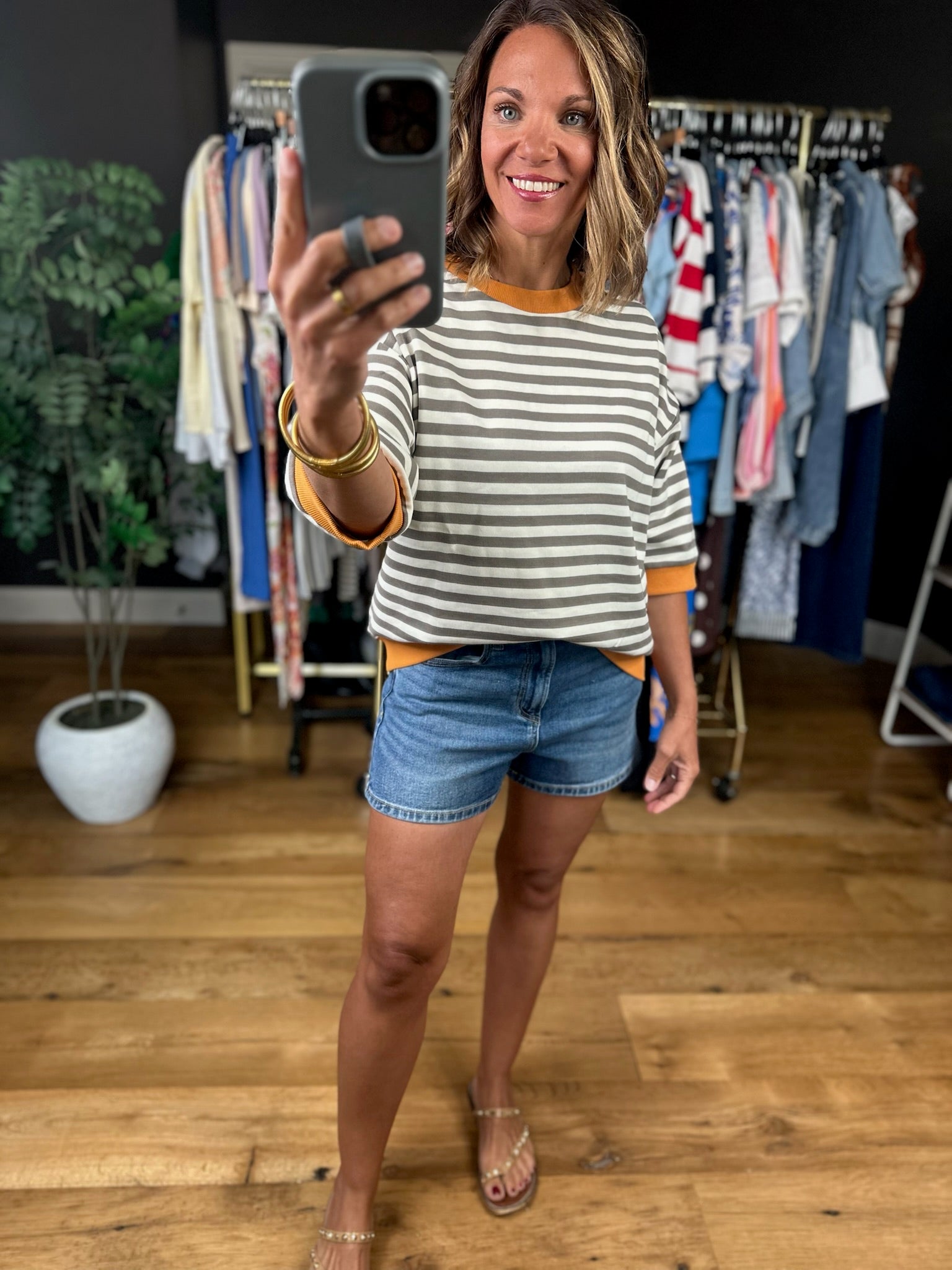 Keep Me Company Striped Top-Short Sleeves-JOA-Anna Kaytes Boutique, Women's Fashion Boutique in Grinnell, Iowa