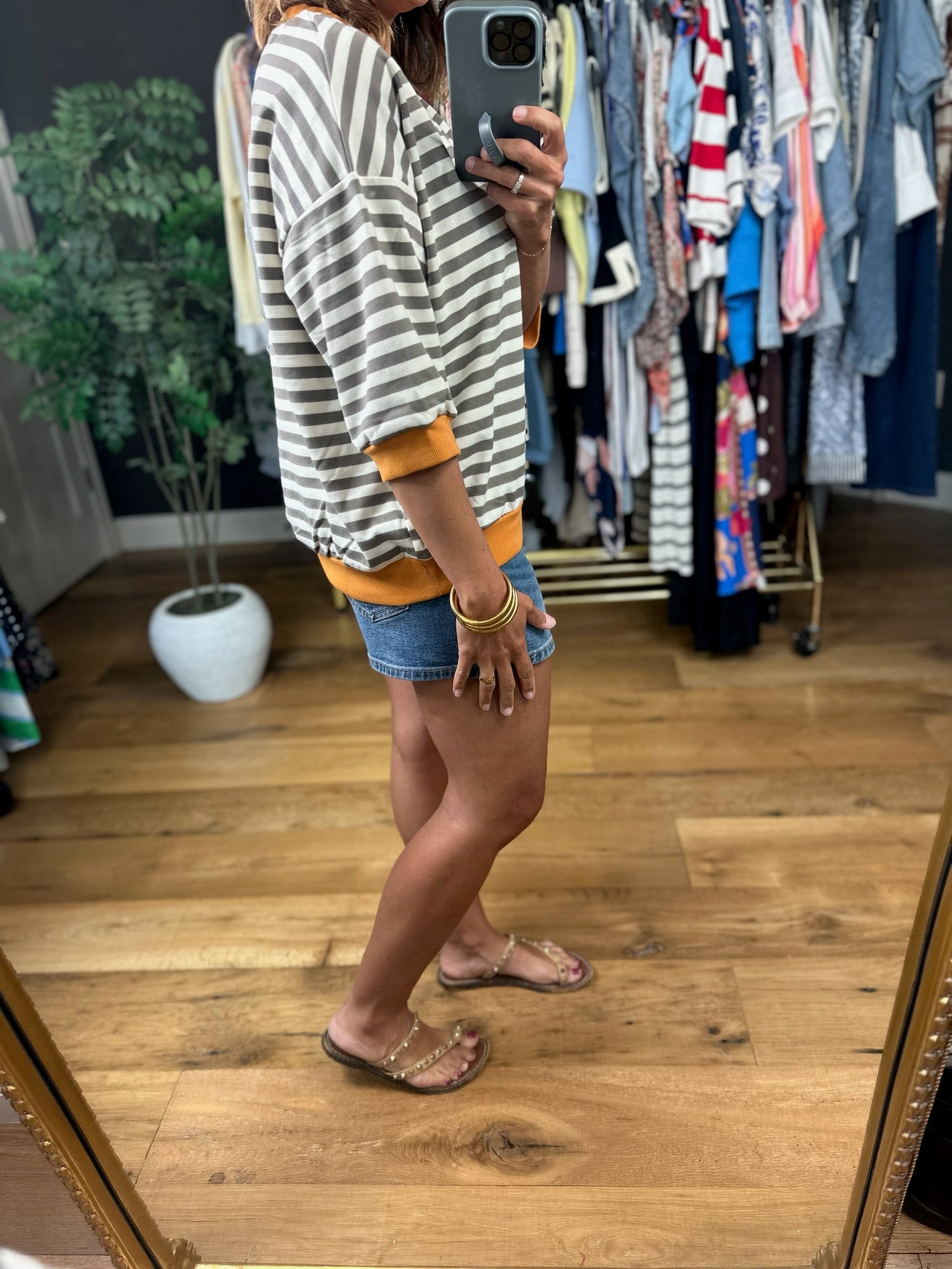 Keep Me Company Striped Top-Short Sleeves-JOA-Anna Kaytes Boutique, Women's Fashion Boutique in Grinnell, Iowa