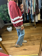 Sure Of This Striped Crew Sweatshirt-Sweaters-Easel-Anna Kaytes Boutique, Women's Fashion Boutique in Grinnell, Iowa