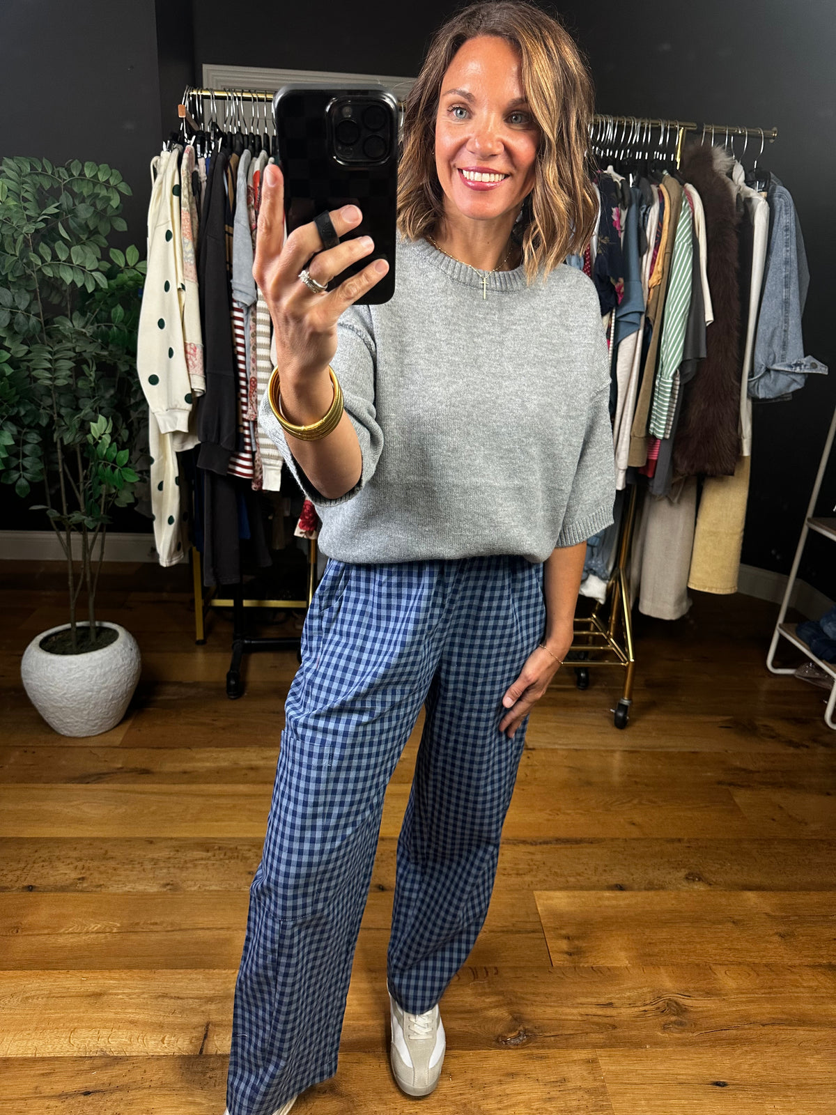 Downtown Beginnings Short Sleeve Knit Top-Sweaters-Staccato-Anna Kaytes Boutique, Women's Fashion Boutique in Grinnell, Iowa