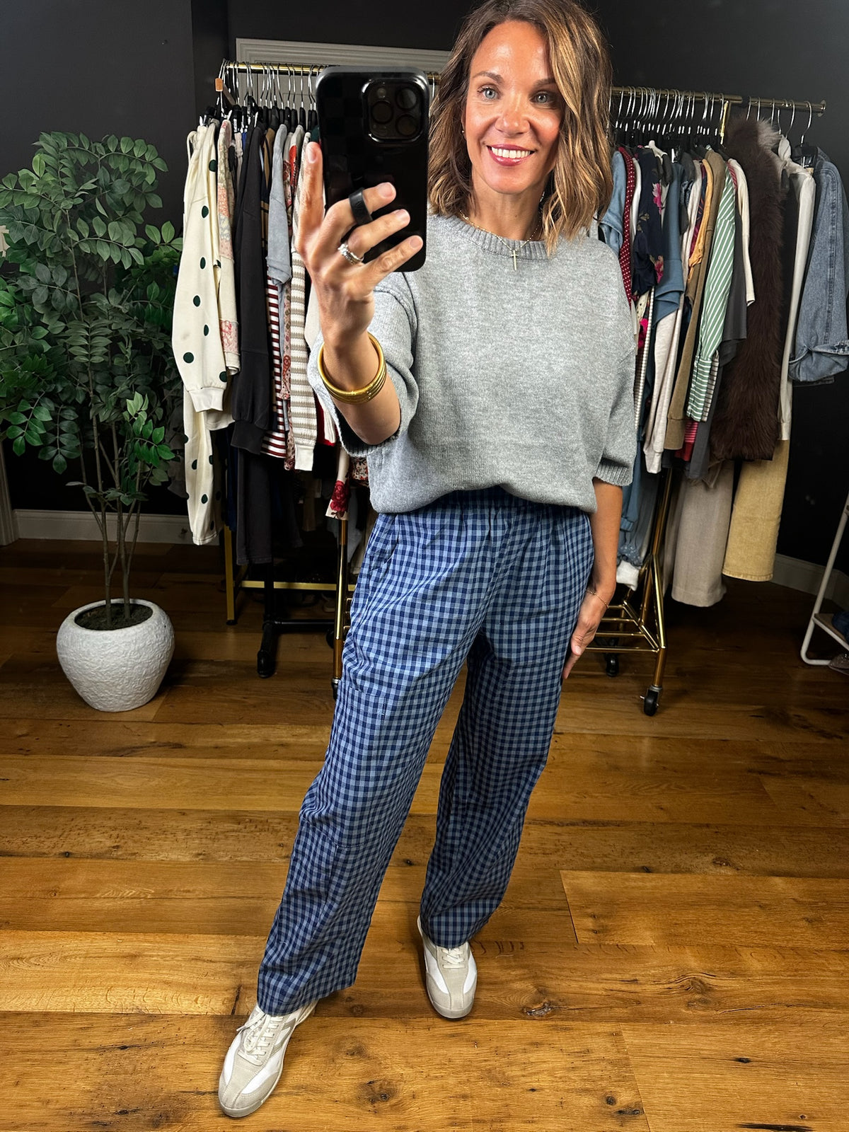 The Elaina Plaid Pocket Pants-Pants-Wishlist-Anna Kaytes Boutique, Women's Fashion Boutique in Grinnell, Iowa