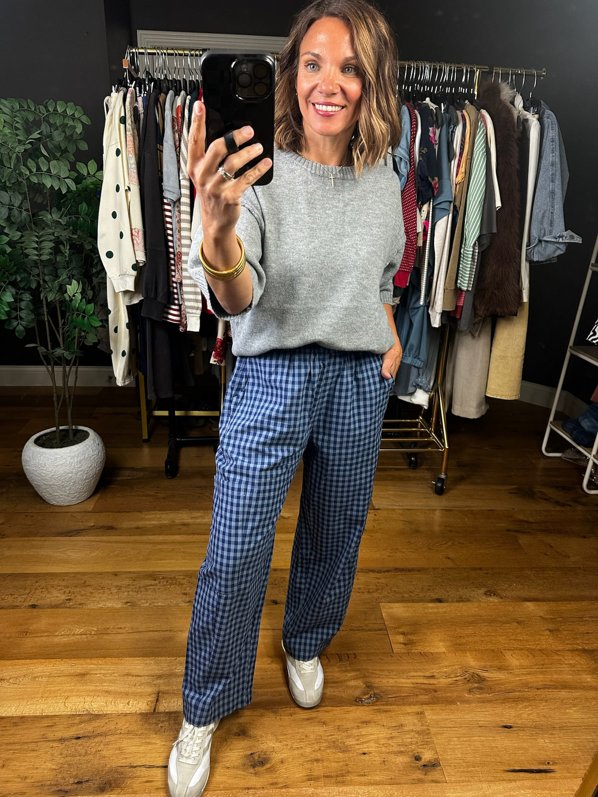 The Elaina Plaid Pocket Pants-Pants-Wishlist-Anna Kaytes Boutique, Women's Fashion Boutique in Grinnell, Iowa