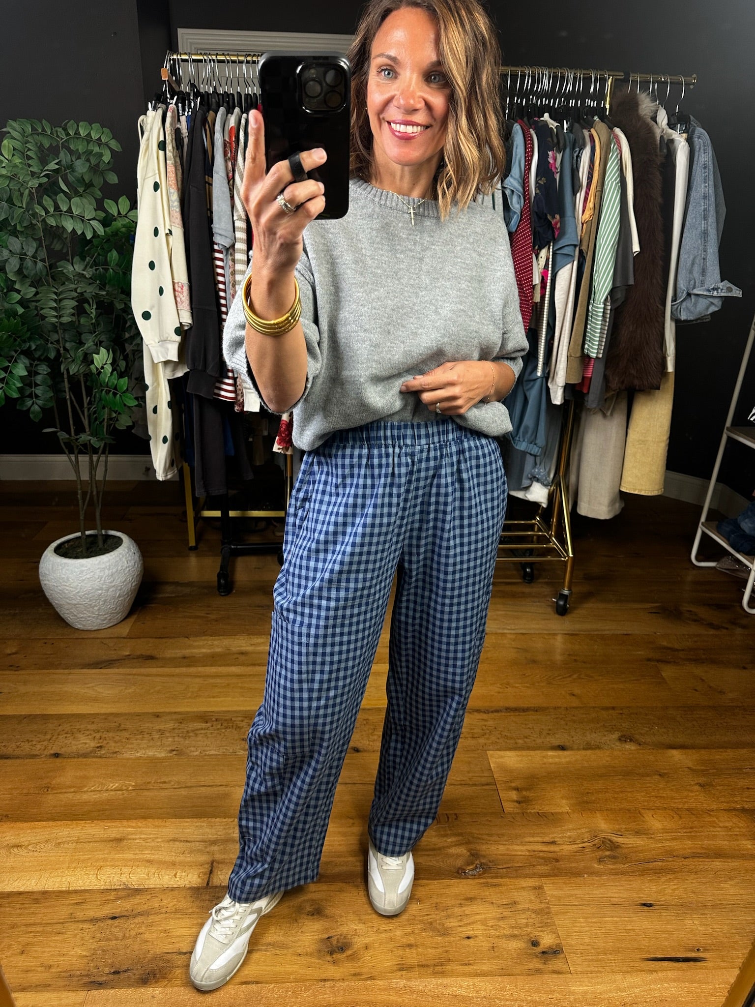 The Elaina Plaid Pocket Pants-Pants-Wishlist-Anna Kaytes Boutique, Women's Fashion Boutique in Grinnell, Iowa
