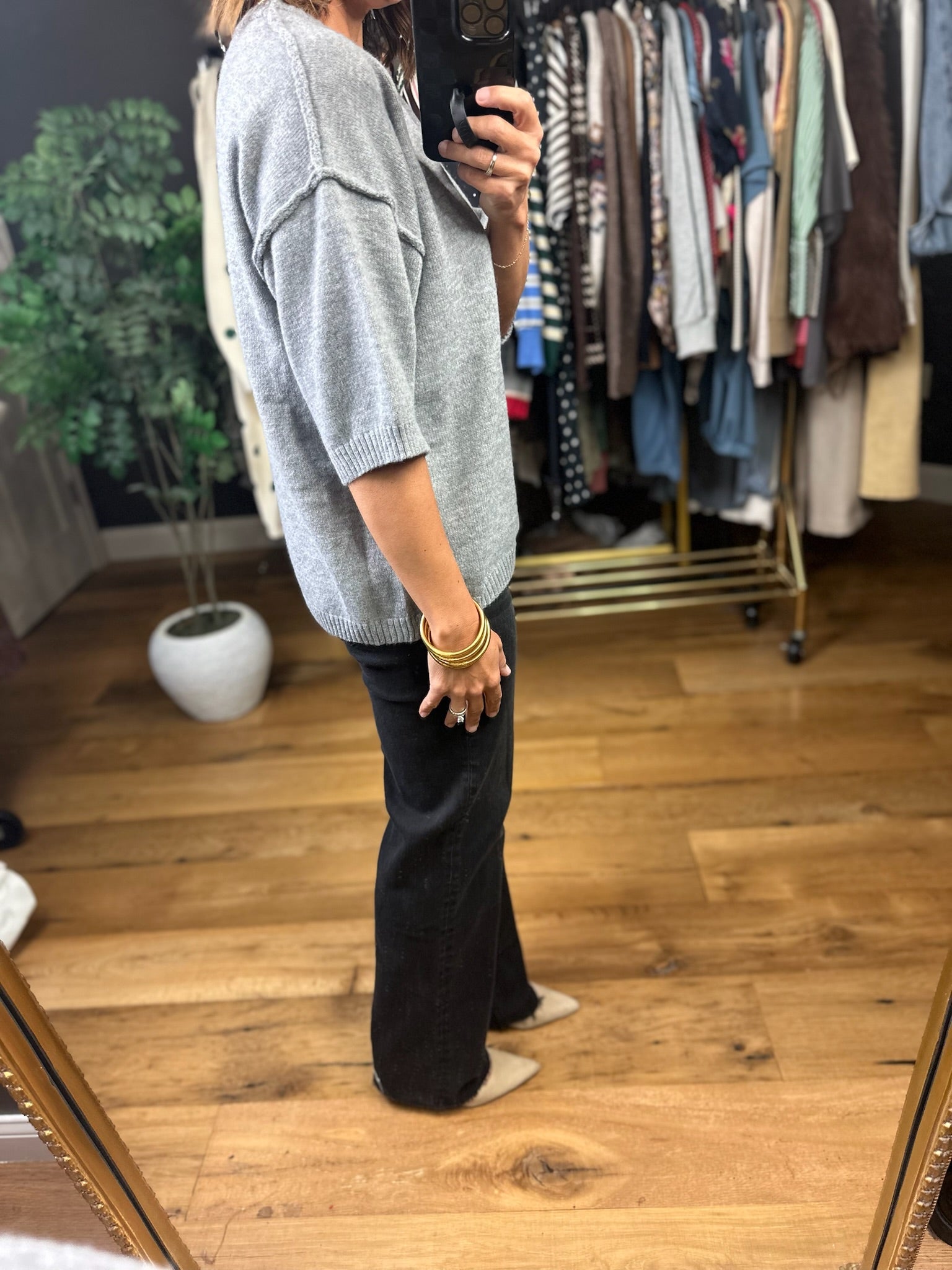 Downtown Beginnings Short Sleeve Knit Top-Sweaters-Staccato-Anna Kaytes Boutique, Women's Fashion Boutique in Grinnell, Iowa