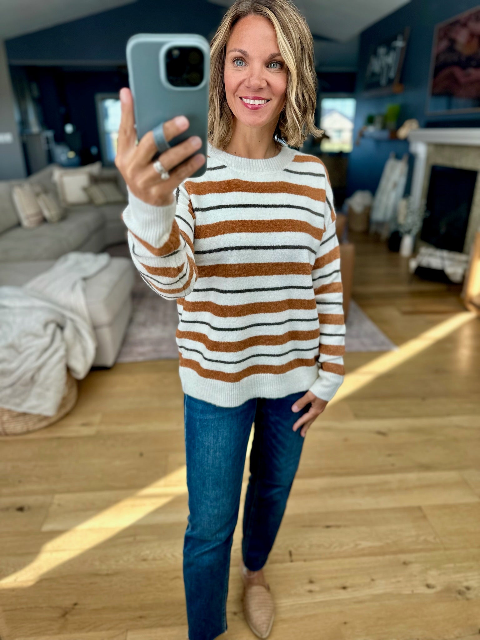 The Next Level Striped Sweater-sweater-Anna Kaytes Boutique-Anna Kaytes Boutique, Women's Fashion Boutique in Grinnell, Iowa