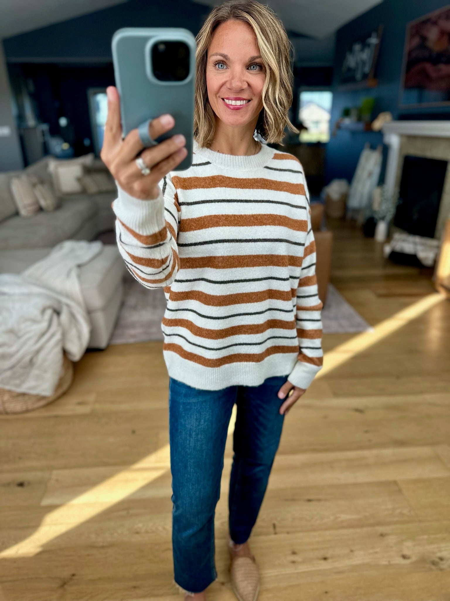 The Next Level Striped Sweater-sweater-Anna Kaytes Boutique-Anna Kaytes Boutique, Women's Fashion Boutique in Grinnell, Iowa