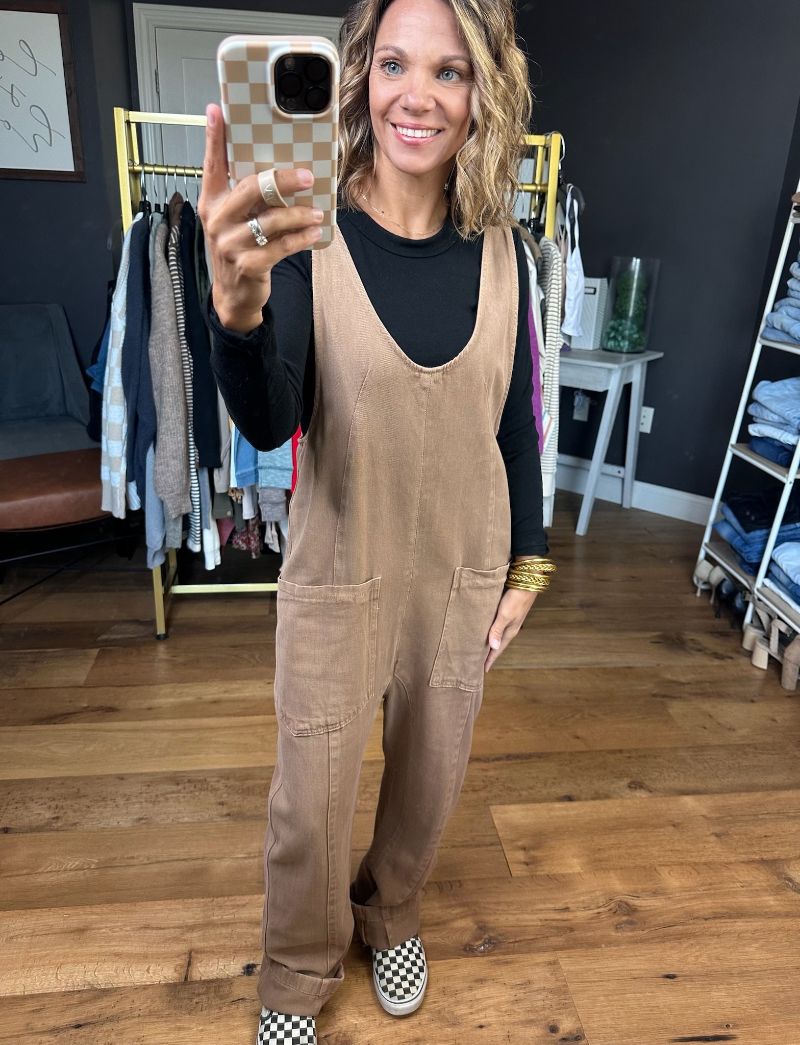 The Nina Pocket Jumpsuit - Mocha-Wishlist-Anna Kaytes Boutique, Women's Fashion Boutique in Grinnell, Iowa