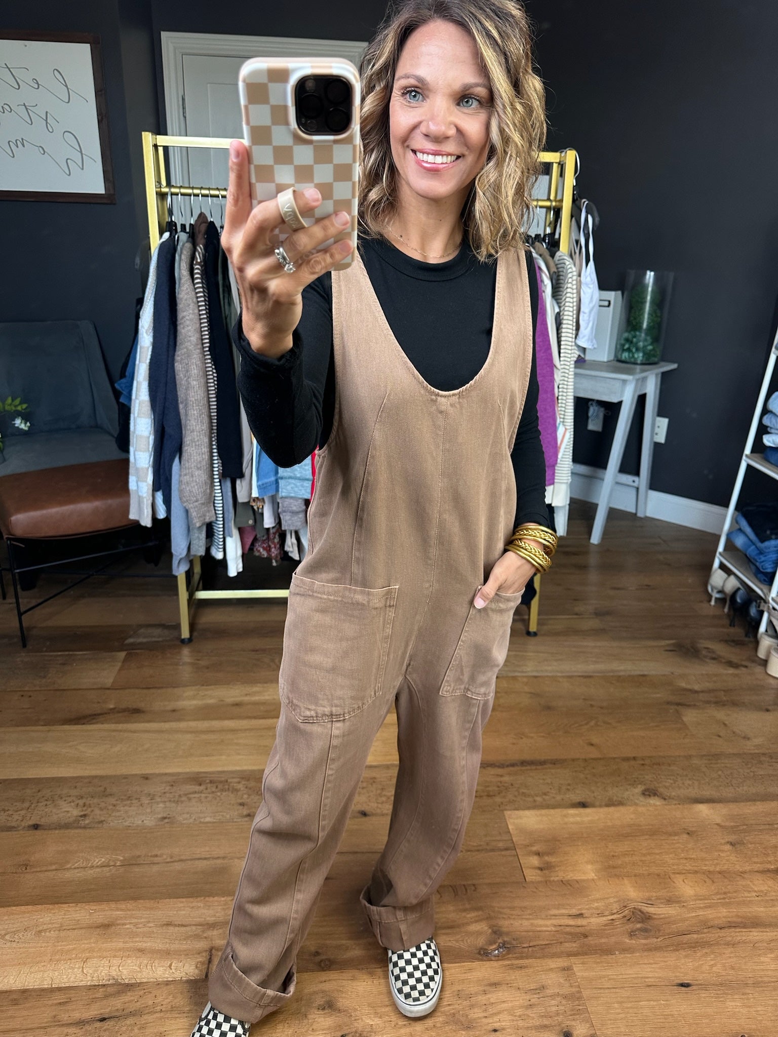 The Nina Pocket Jumpsuit - Mocha-Wishlist-Anna Kaytes Boutique, Women's Fashion Boutique in Grinnell, Iowa