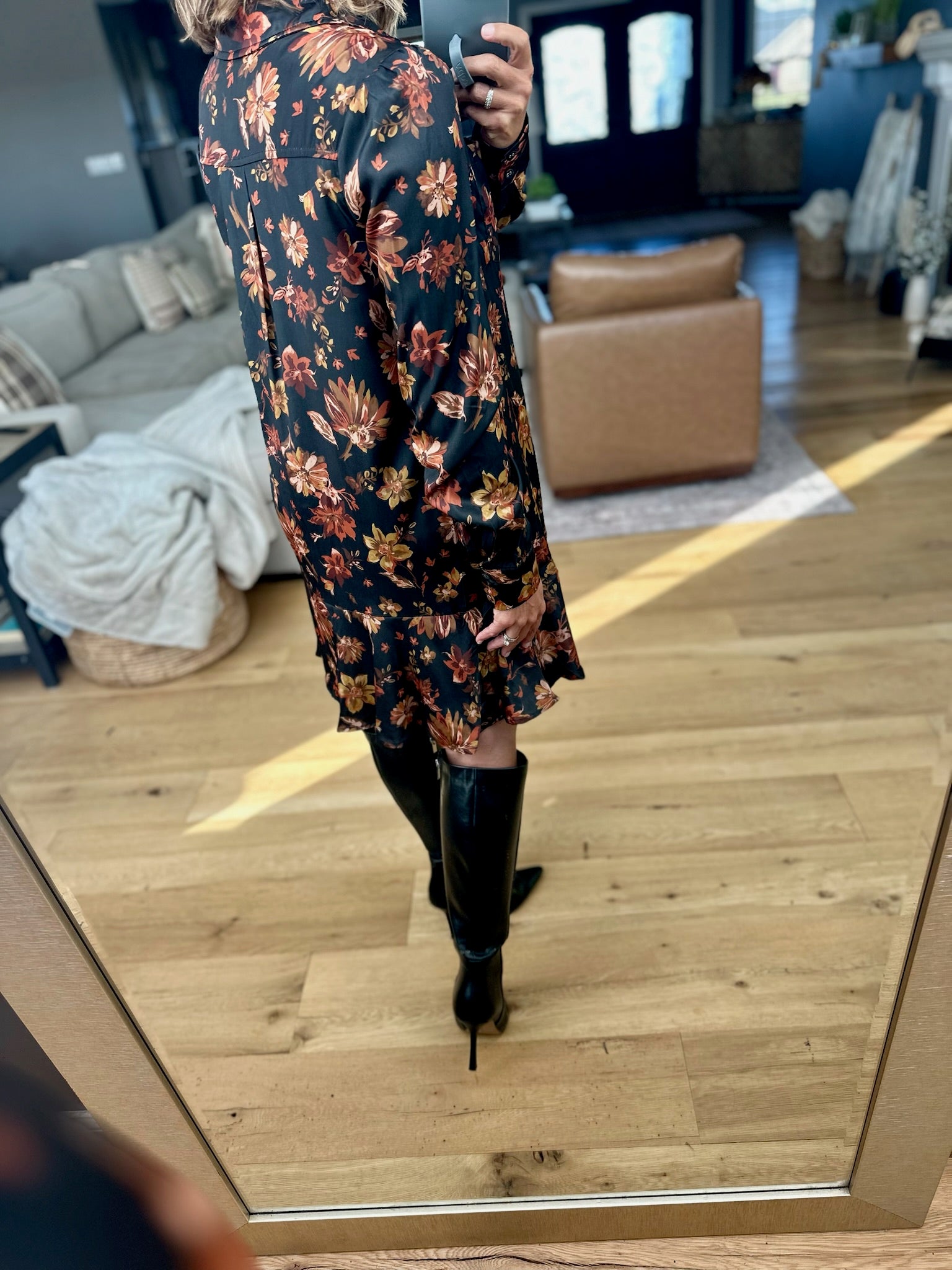 New Way Out Floral Drop-Waist Button-Down Dress-Doe & Rae-Anna Kaytes Boutique, Women's Fashion Boutique in Grinnell, Iowa