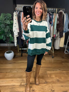 My Hero Oversized Wide Stripe Crewneck-Sweaters-JOA-Anna Kaytes Boutique, Women's Fashion Boutique in Grinnell, Iowa