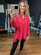 Back & Forth Brushed Fleece Henley - Multiple Options-Long Sleeves-Zenana HT-2321A-Anna Kaytes Boutique, Women's Fashion Boutique in Grinnell, Iowa