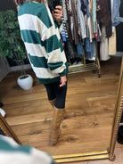 My Hero Oversized Wide Stripe Crewneck-Sweaters-JOA-Anna Kaytes Boutique, Women's Fashion Boutique in Grinnell, Iowa