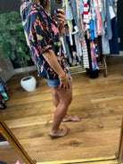 Stepping Away Floral Top-Short Sleeves-THML-Anna Kaytes Boutique, Women's Fashion Boutique in Grinnell, Iowa