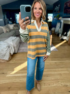 An Easy Edge Rugby Striped Top-Doe & Rae-Anna Kaytes Boutique, Women's Fashion Boutique in Grinnell, Iowa