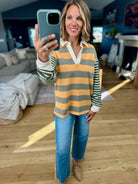 An Easy Edge Rugby Striped Top-Doe & Rae-Anna Kaytes Boutique, Women's Fashion Boutique in Grinnell, Iowa