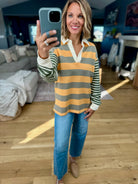 An Easy Edge Rugby Striped Top-Doe & Rae-Anna Kaytes Boutique, Women's Fashion Boutique in Grinnell, Iowa