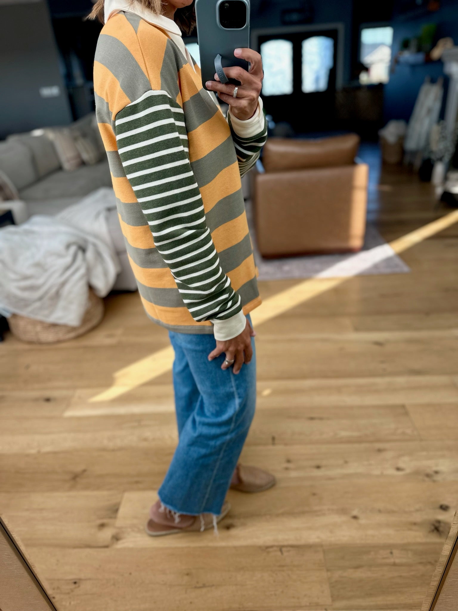An Easy Edge Rugby Striped Top-Doe & Rae-Anna Kaytes Boutique, Women's Fashion Boutique in Grinnell, Iowa