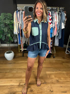 Reach For You Peplum Button-Down Top-Sleeveless-Entro-Anna Kaytes Boutique, Women's Fashion Boutique in Grinnell, Iowa