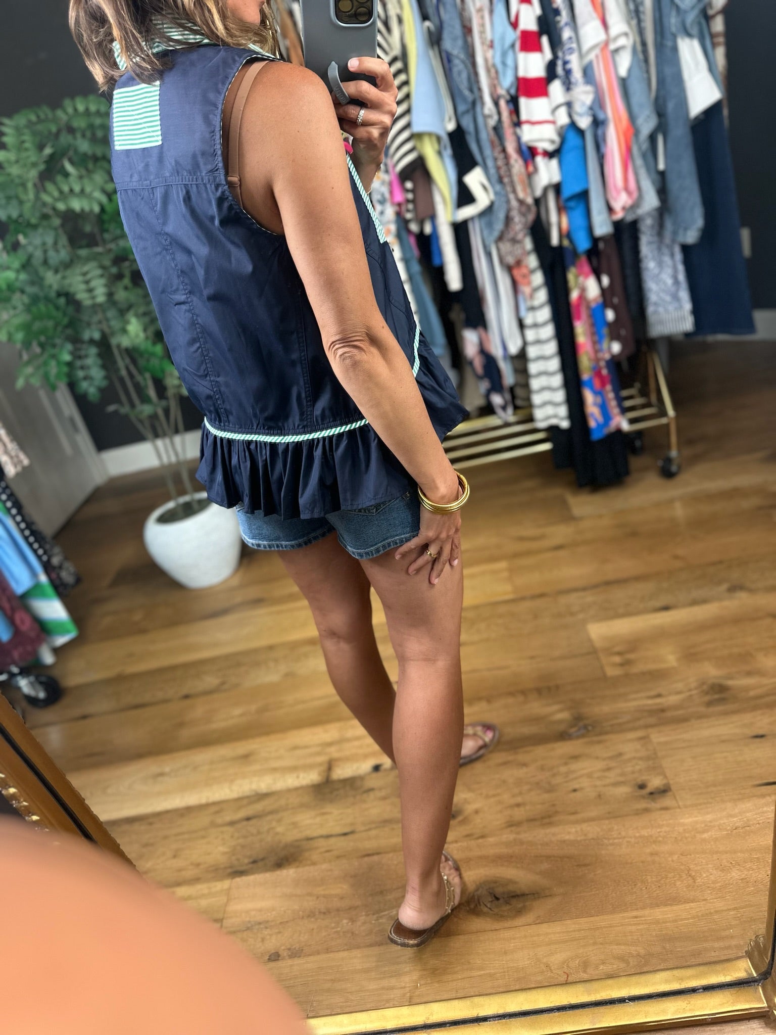 Reach For You Peplum Button-Down Top-Sleeveless-Entro-Anna Kaytes Boutique, Women's Fashion Boutique in Grinnell, Iowa