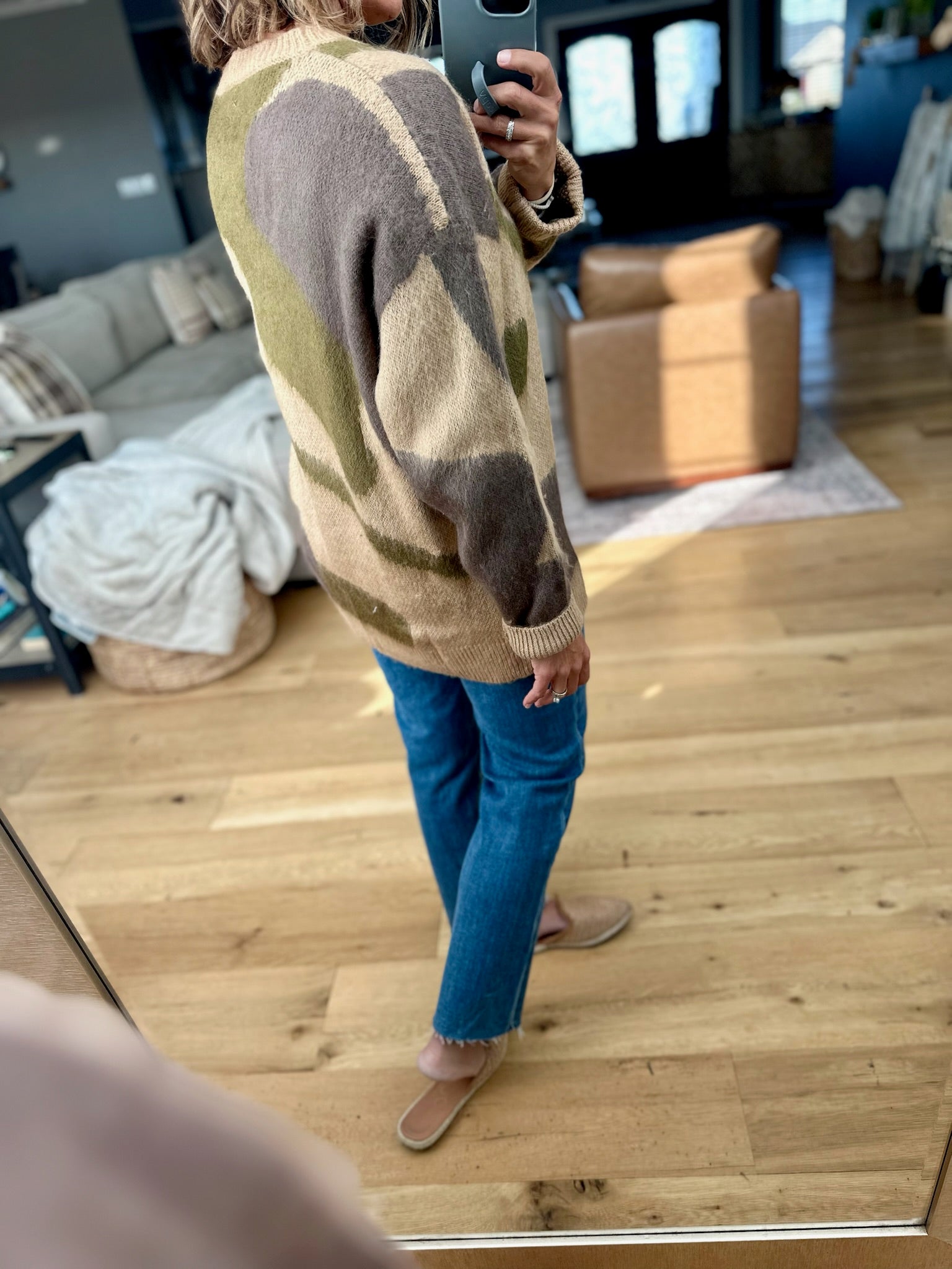 Fresh Start Patterned Sweater-sweater-Blu Ivy-Anna Kaytes Boutique, Women's Fashion Boutique in Grinnell, Iowa