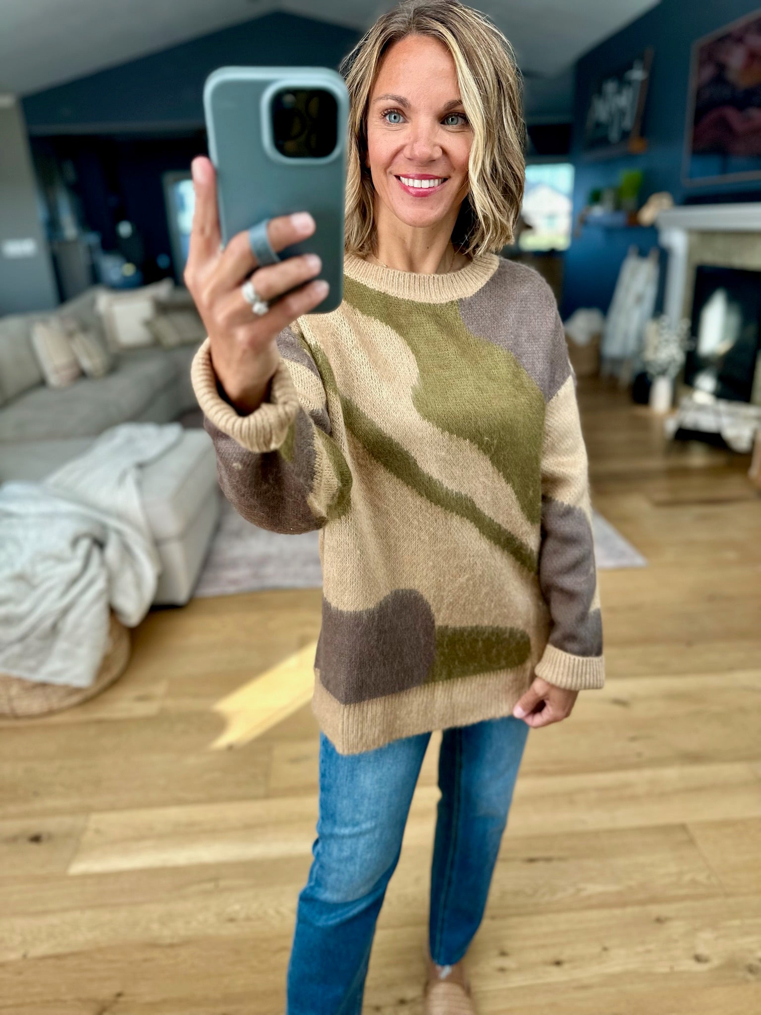 Fresh Start Patterned Sweater-sweater-Blu Ivy-Anna Kaytes Boutique, Women's Fashion Boutique in Grinnell, Iowa