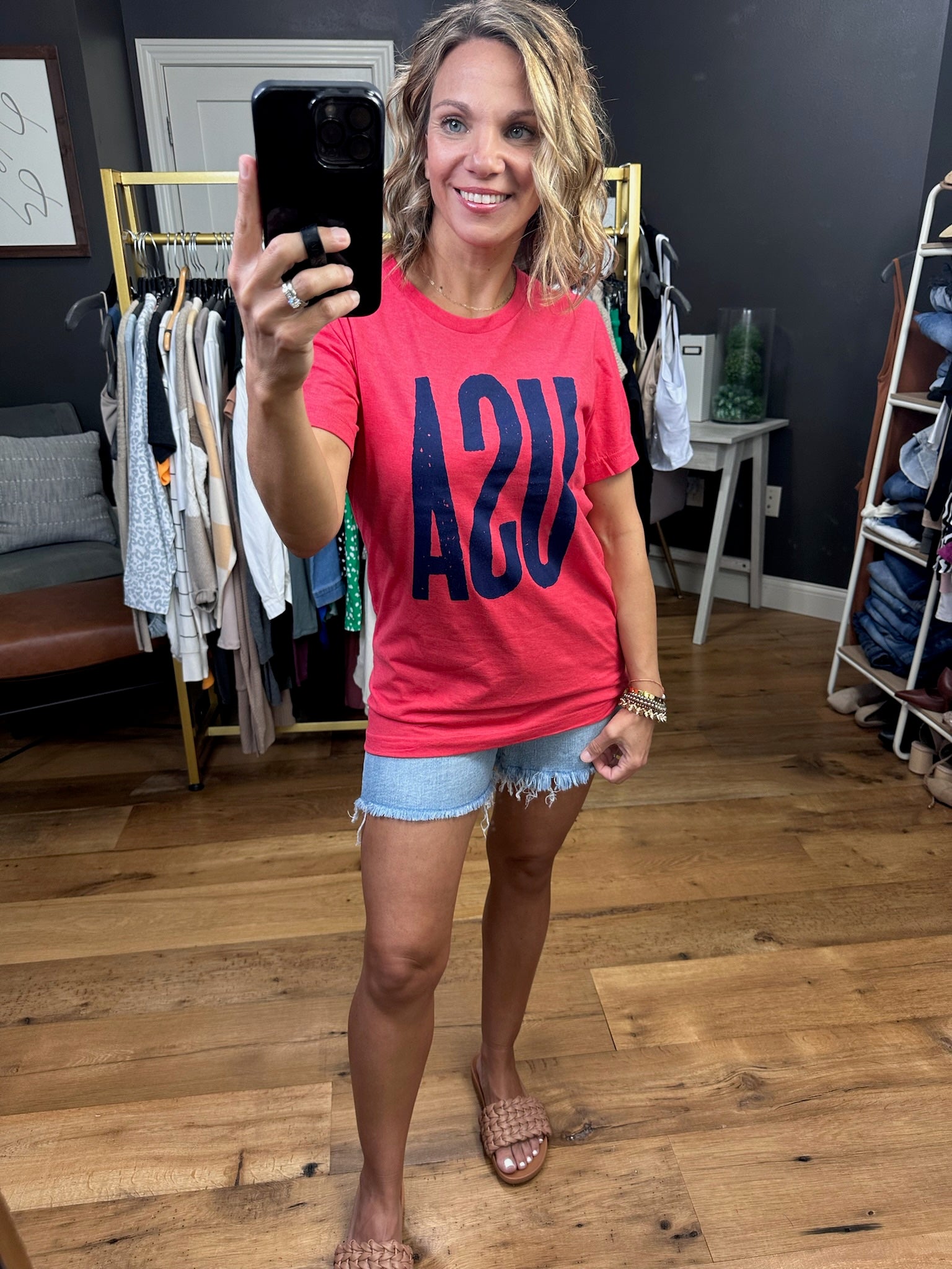 USA Graphic Tee - Red-Graphic Tees-Mugsby-Anna Kaytes Boutique, Women's Fashion Boutique in Grinnell, Iowa