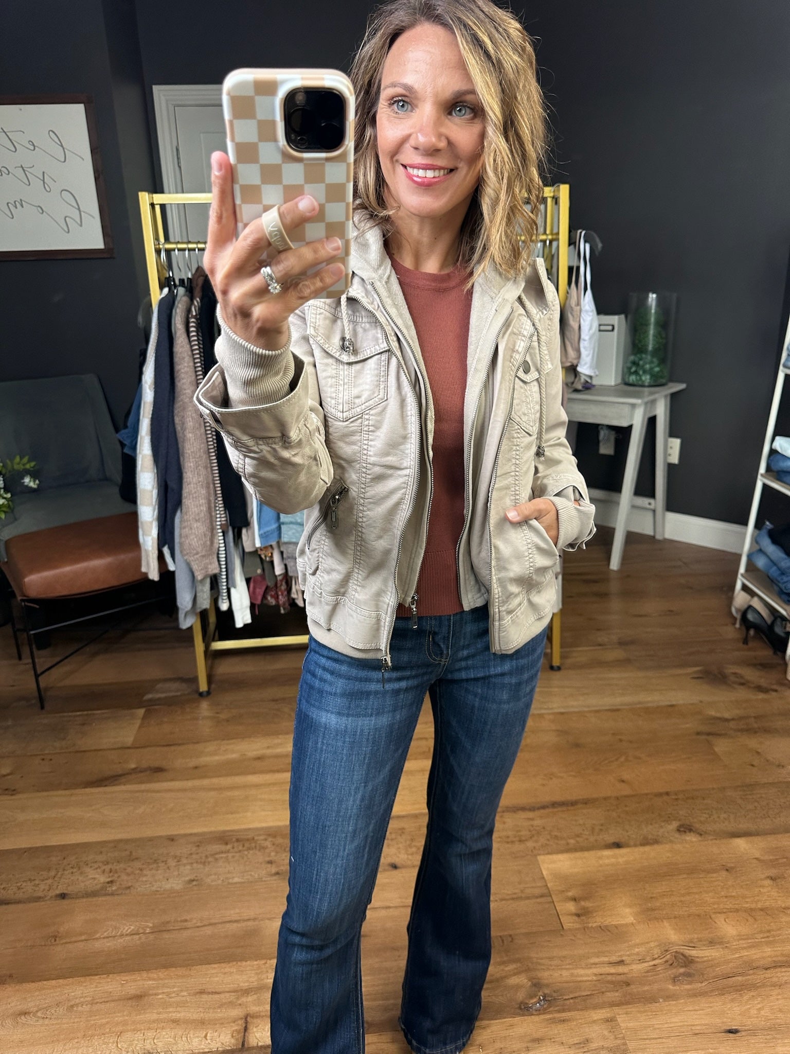 Never Look Back Hooded Vegan Leather Moto Jacket - Cream-Jackets-La Caolition-Anna Kaytes Boutique, Women's Fashion Boutique in Grinnell, Iowa