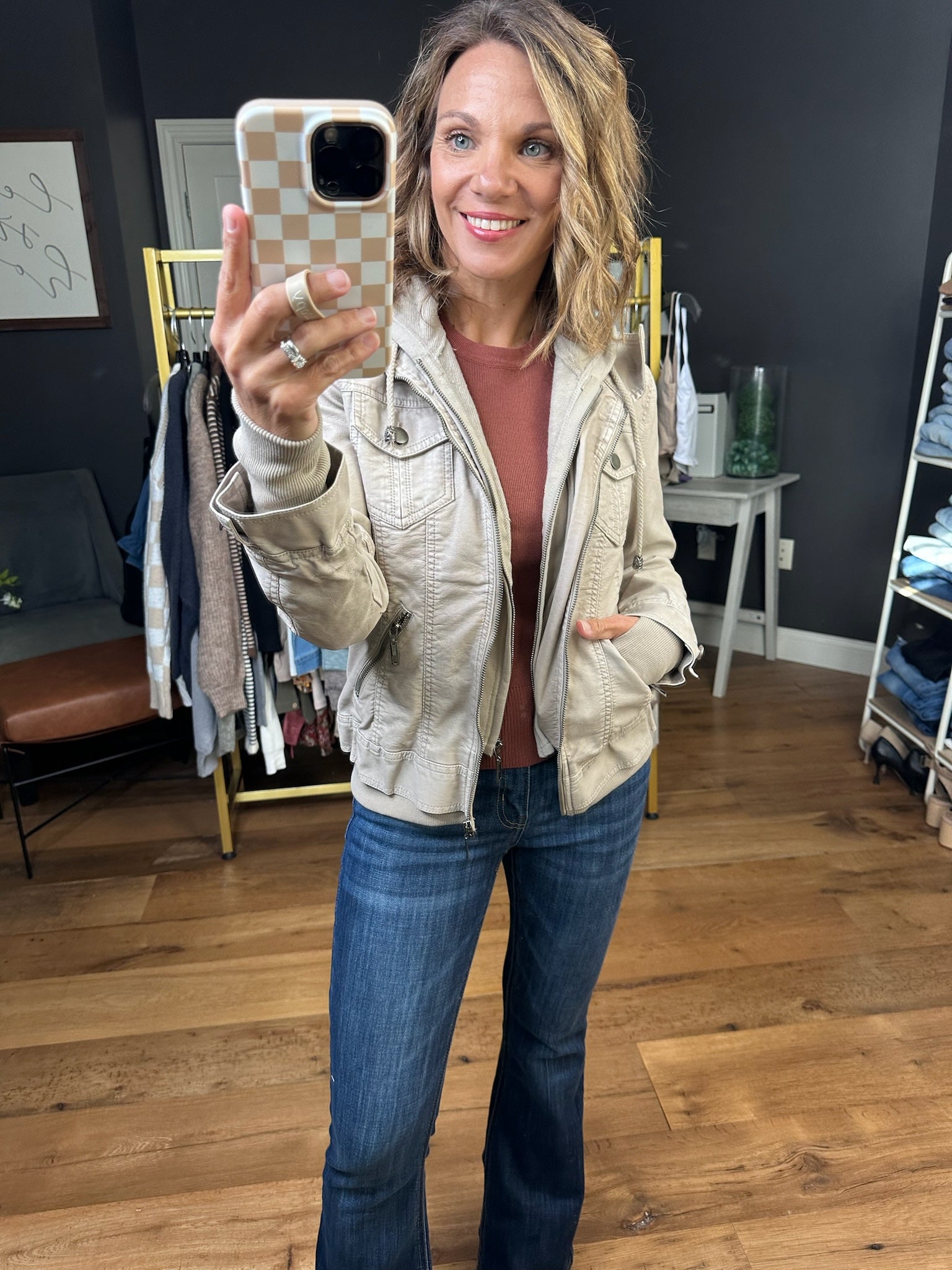 Never Look Back Hooded Vegan Leather Moto Jacket - Cream-Jackets-La Caolition-Anna Kaytes Boutique, Women's Fashion Boutique in Grinnell, Iowa