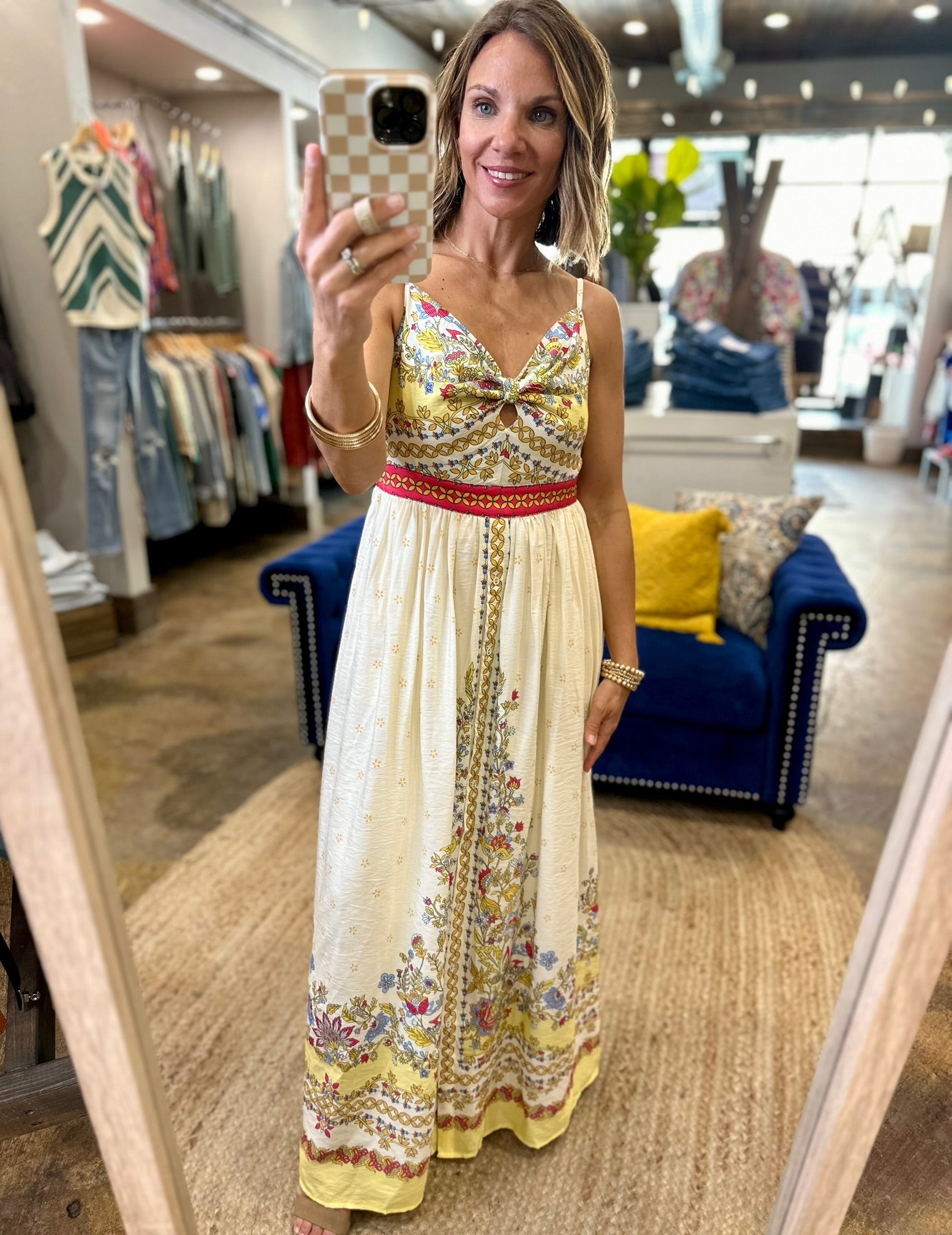 Find Your Path Pocket Maxi Dress - Yellow Multi-Skies Are Blue-Anna Kaytes Boutique, Women's Fashion Boutique in Grinnell, Iowa