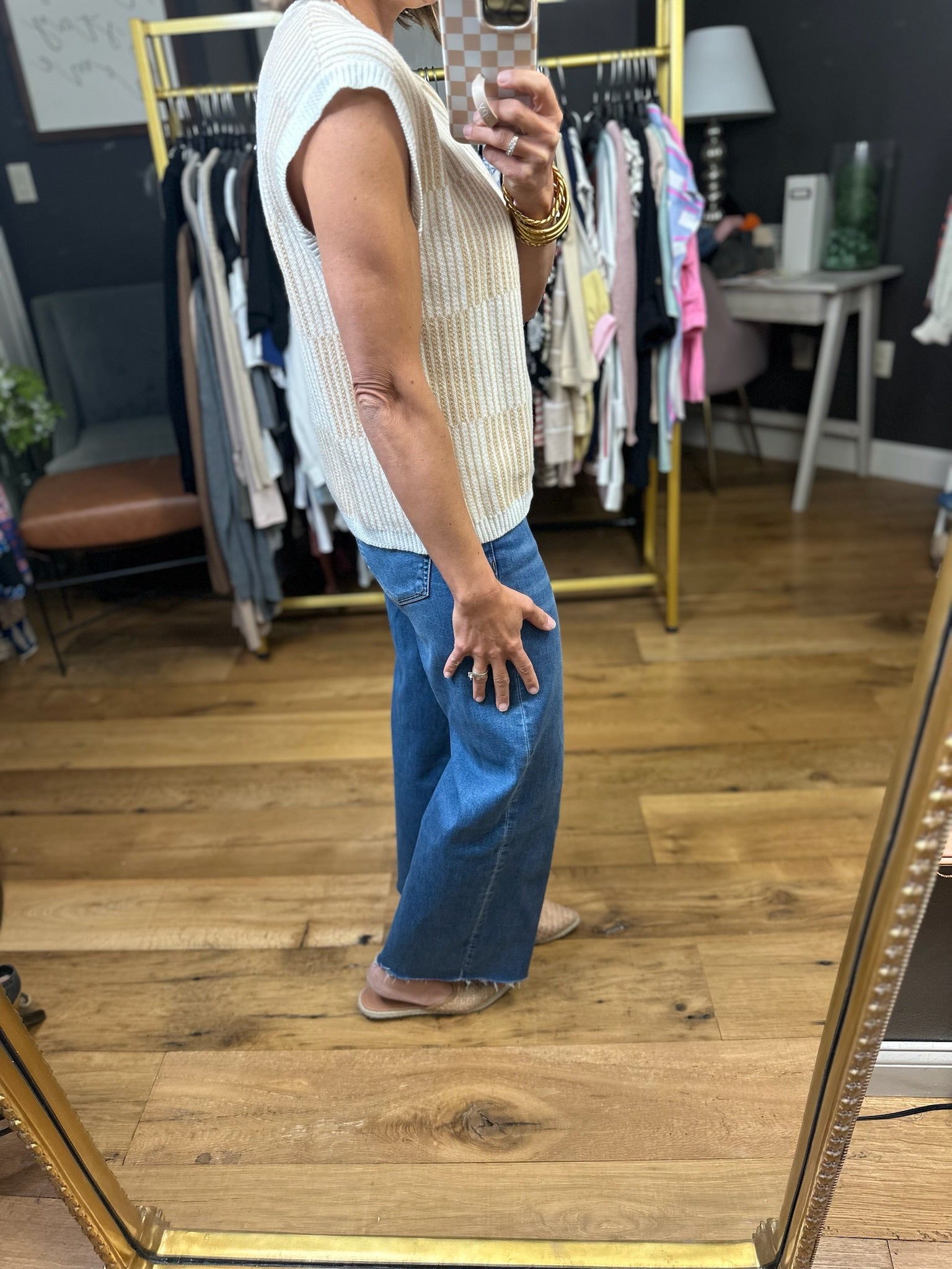 Make This Right Textured Checkered Top-Jodifl-Anna Kaytes Boutique, Women's Fashion Boutique in Grinnell, Iowa