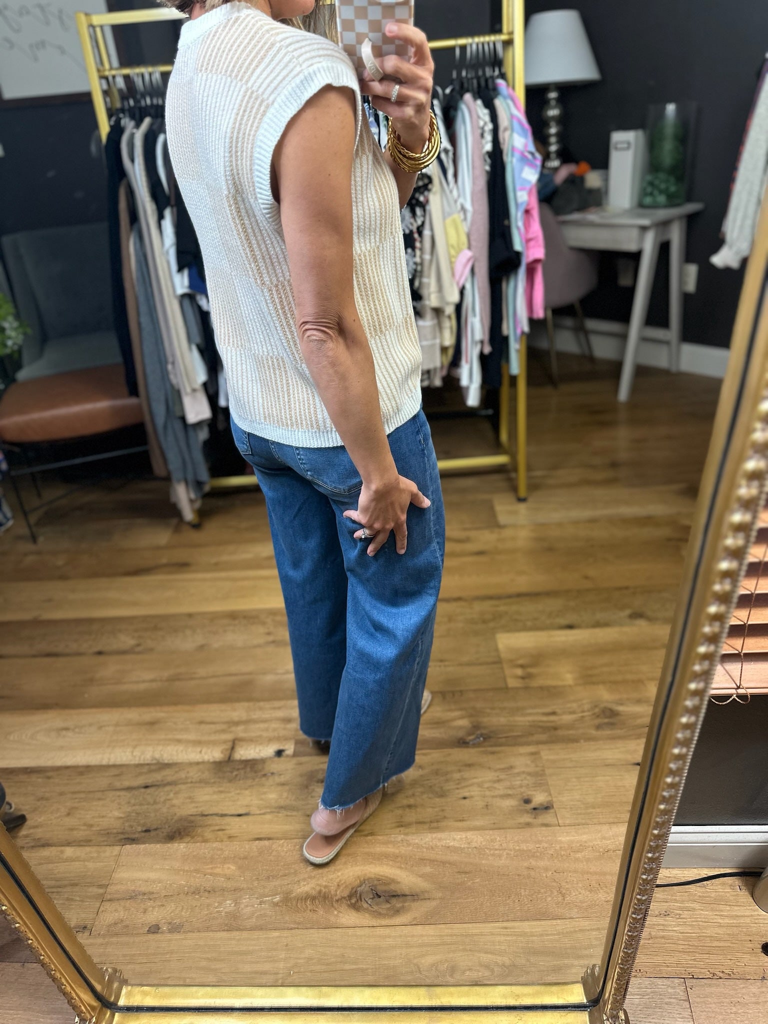 Make This Right Textured Checkered Top-Jodifl-Anna Kaytes Boutique, Women's Fashion Boutique in Grinnell, Iowa