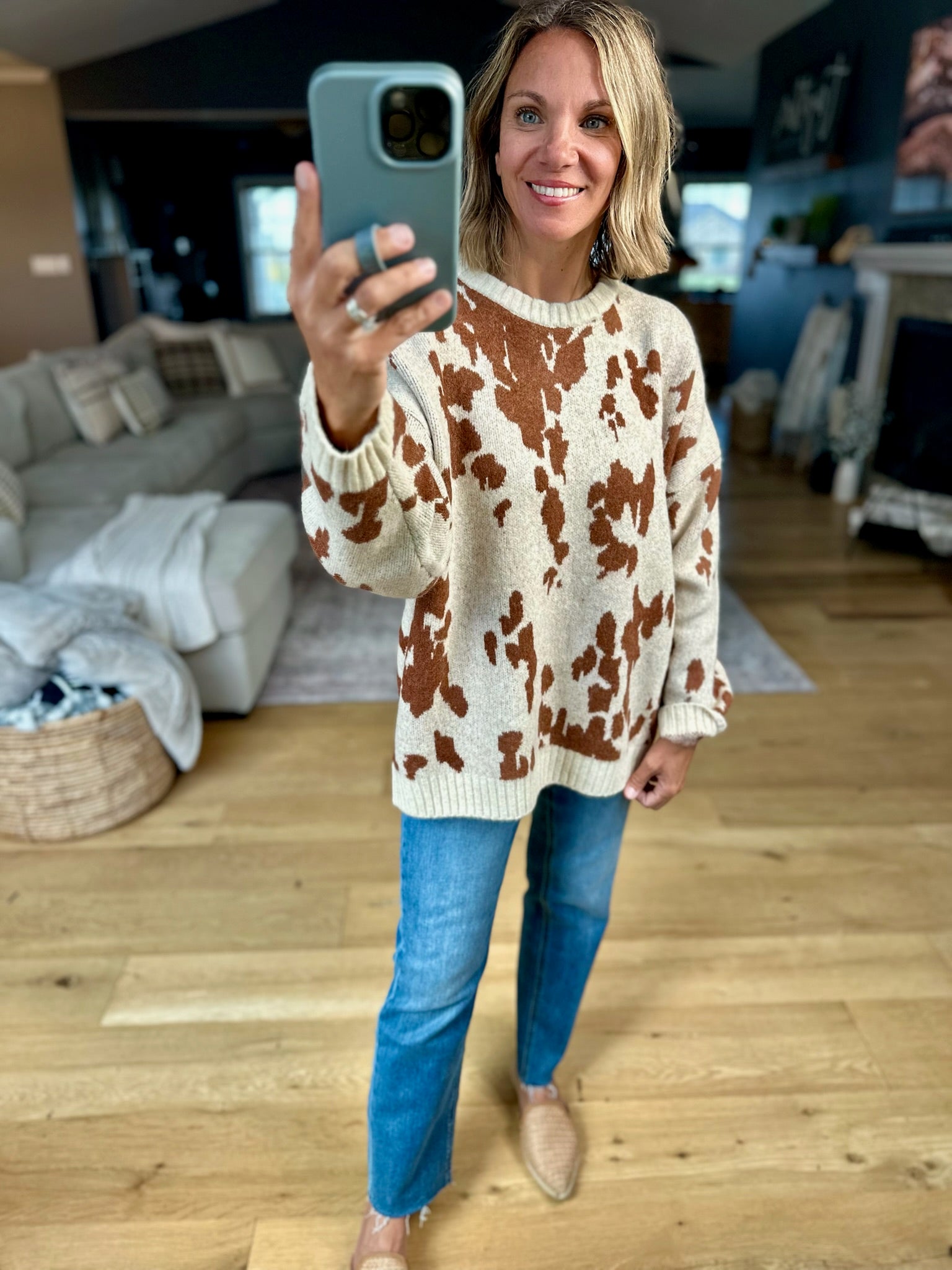 Spotted By You Printed Sweater-By Together-Anna Kaytes Boutique, Women's Fashion Boutique in Grinnell, Iowa