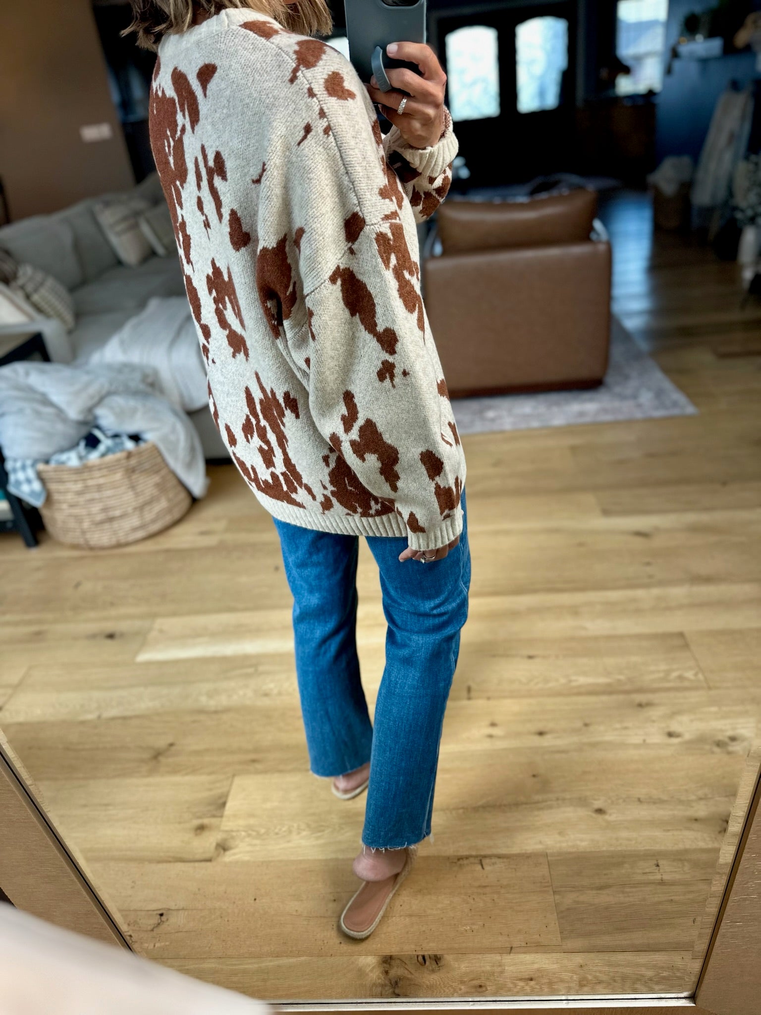 Spotted By You Printed Sweater-By Together-Anna Kaytes Boutique, Women's Fashion Boutique in Grinnell, Iowa