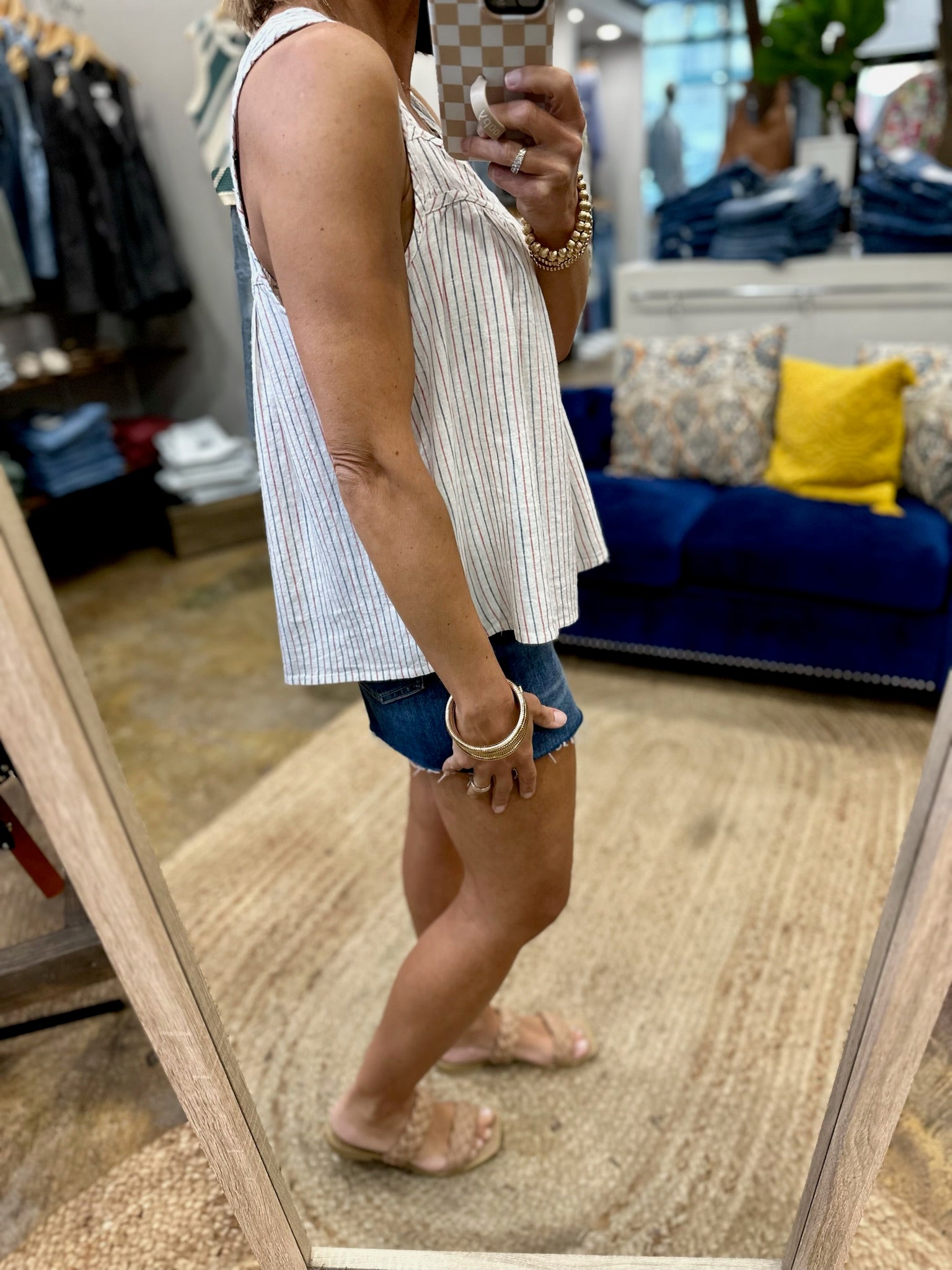 Fun & Freedom Striped Top - Ivory Combo-Thread & Supply-Anna Kaytes Boutique, Women's Fashion Boutique in Grinnell, Iowa