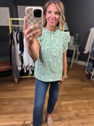 Something Just Like This Flutter Sleeve Top - Green-Jodifl-Anna Kaytes Boutique, Women's Fashion Boutique in Grinnell, Iowa