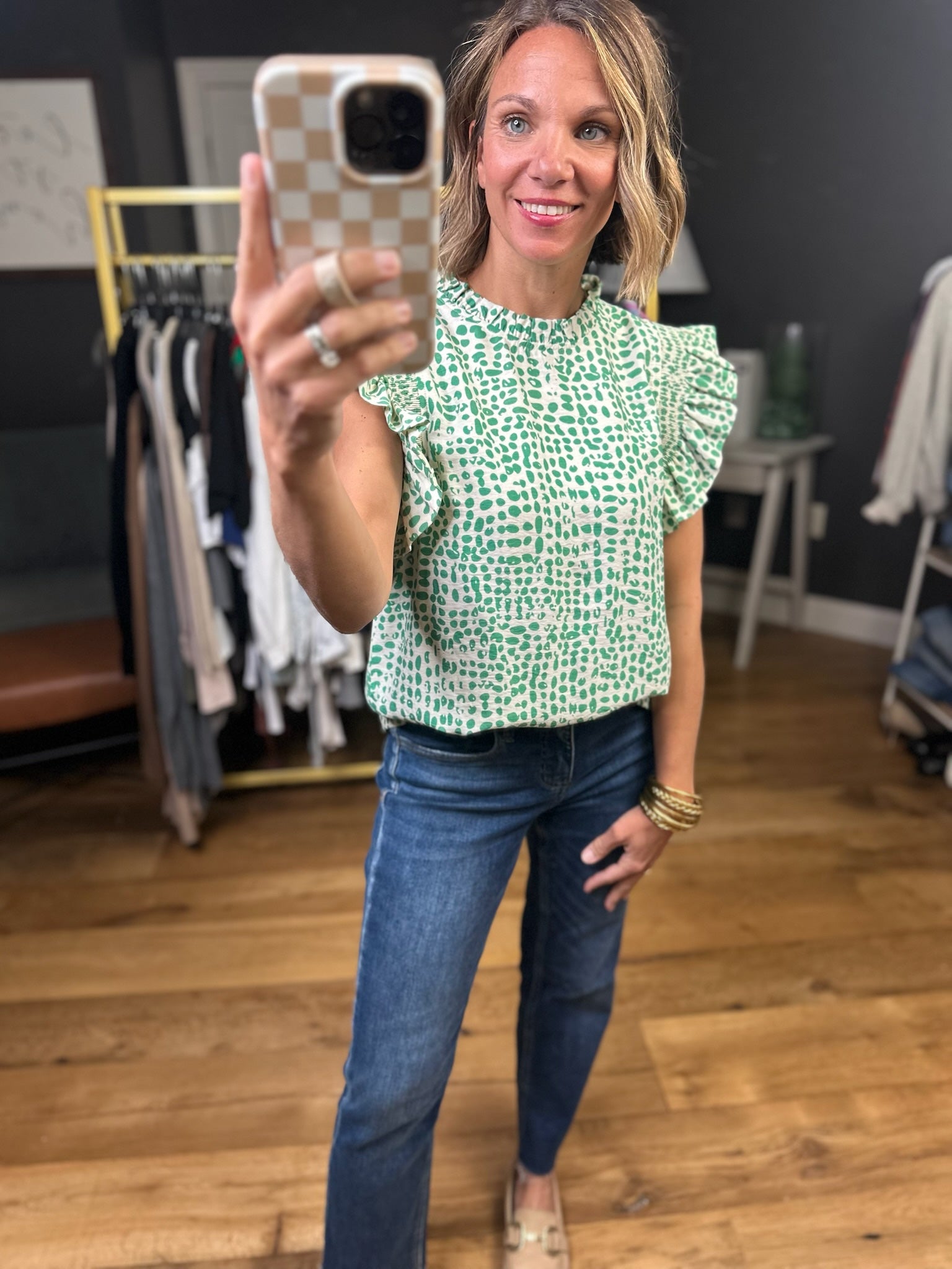 Something Just Like This Flutter Sleeve Top - Green-Jodifl-Anna Kaytes Boutique, Women's Fashion Boutique in Grinnell, Iowa