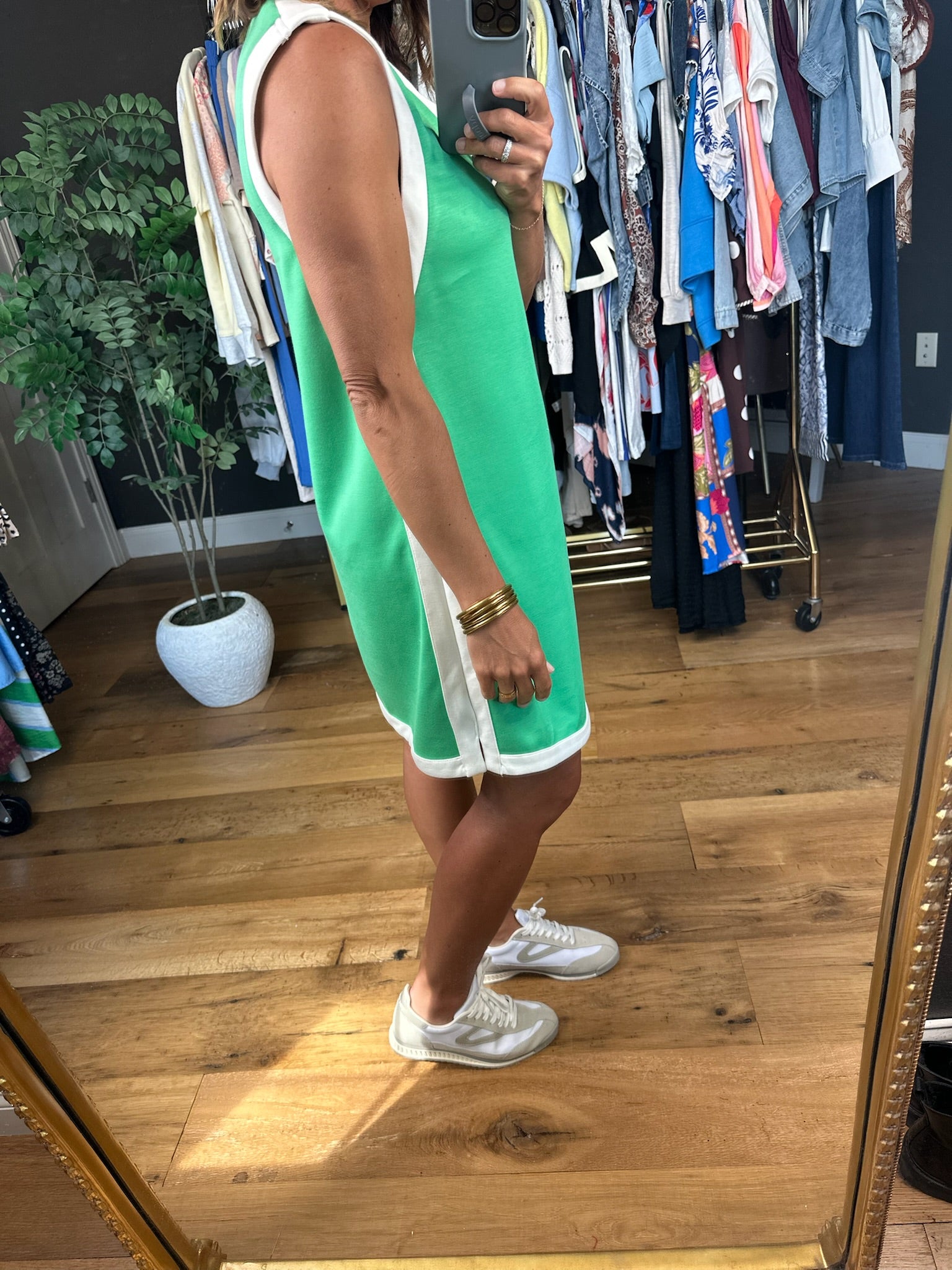 Good Energy Scuba V-Neck Dress-Dresses-Entro-Anna Kaytes Boutique, Women's Fashion Boutique in Grinnell, Iowa