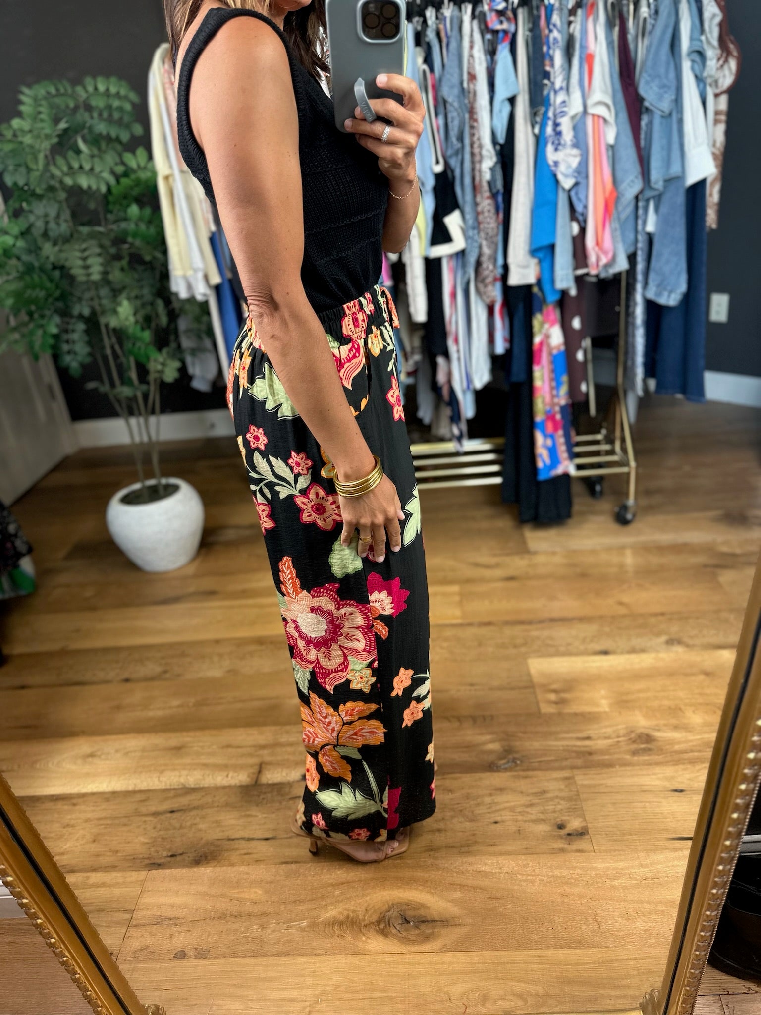 Favorite Place Floral Pants-Pants-Umgee-Anna Kaytes Boutique, Women's Fashion Boutique in Grinnell, Iowa