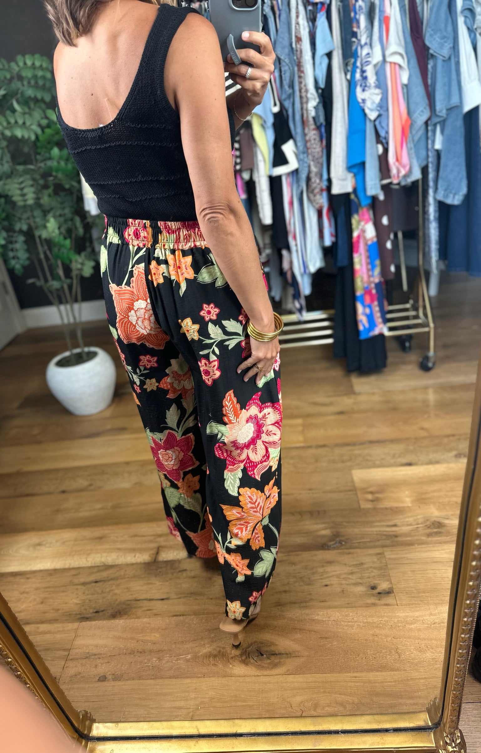 Favorite Place Floral Pants-Pants-Umgee-Anna Kaytes Boutique, Women's Fashion Boutique in Grinnell, Iowa