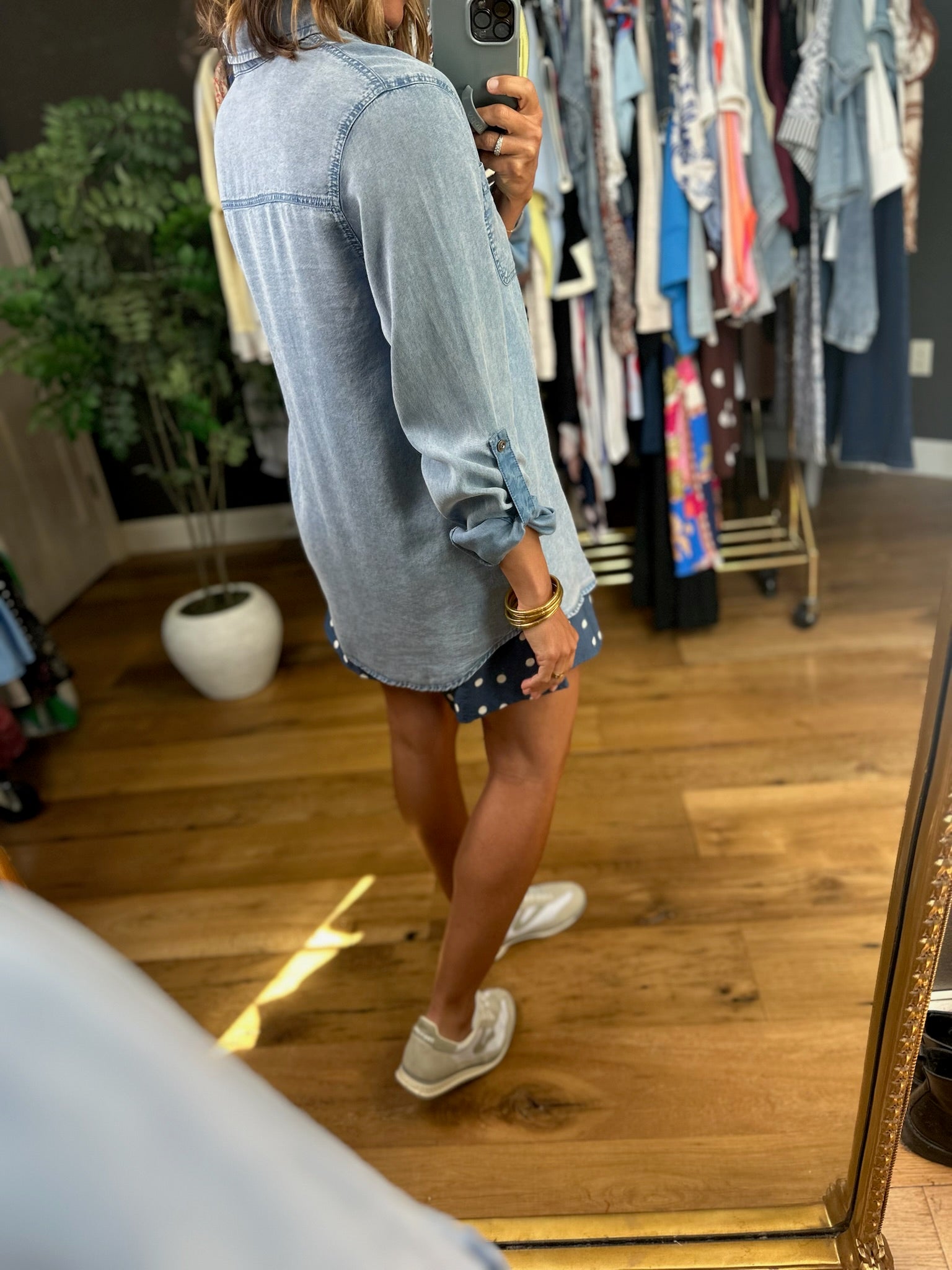 Heading Up Button-Down Tencel Top-Long Sleeves-Doe & Rae-Anna Kaytes Boutique, Women's Fashion Boutique in Grinnell, Iowa