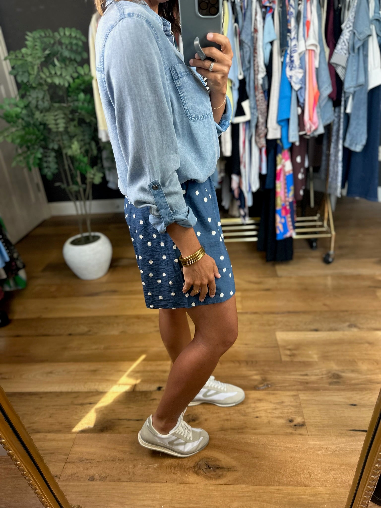 Heading Up Button-Down Tencel Top-Long Sleeves-Doe & Rae-Anna Kaytes Boutique, Women's Fashion Boutique in Grinnell, Iowa