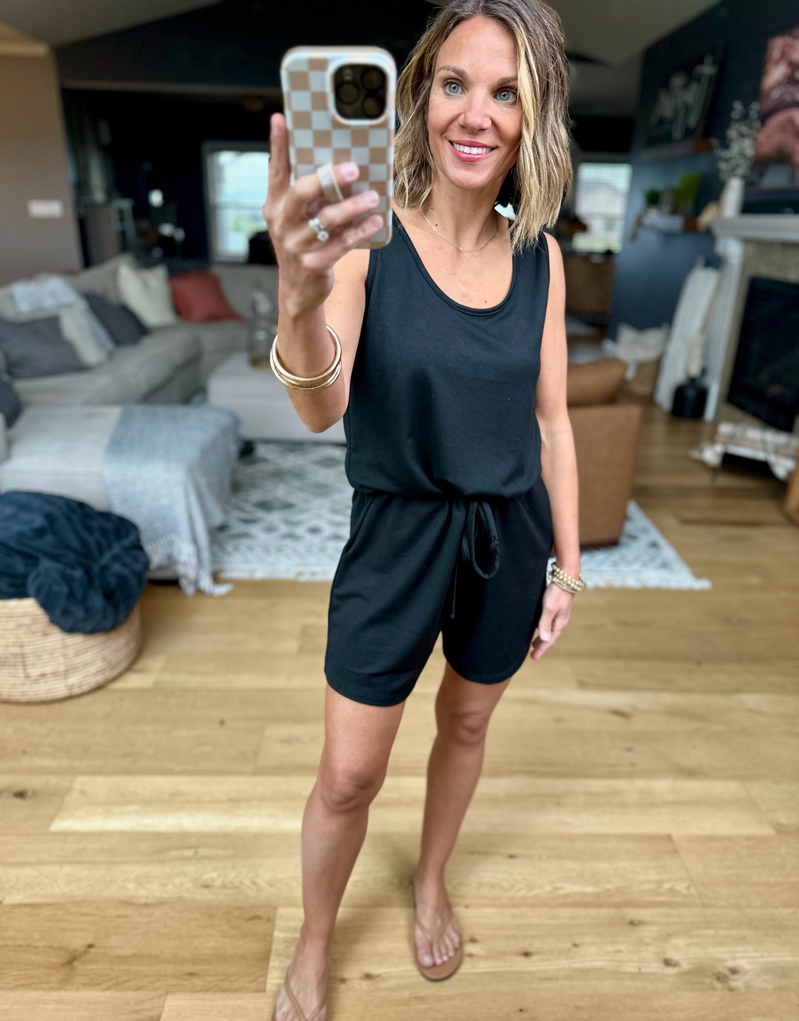 On My Own Pocket Romper - Black-Rompers-Staccato-Anna Kaytes Boutique, Women's Fashion Boutique in Grinnell, Iowa