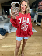 America Crewneck Sweatshirt - Multiple Options-Bucketlist-Anna Kaytes Boutique, Women's Fashion Boutique in Grinnell, Iowa