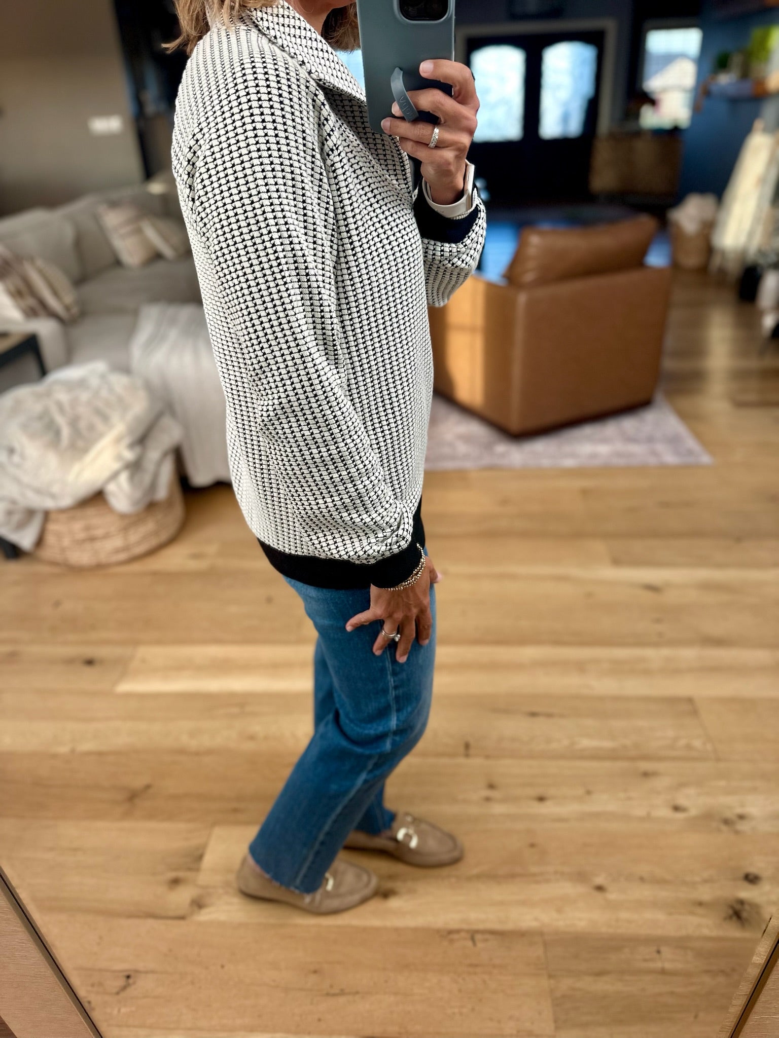 Think Of Me Textured Pullover-sweater-Doe & Rae-Anna Kaytes Boutique, Women's Fashion Boutique in Grinnell, Iowa