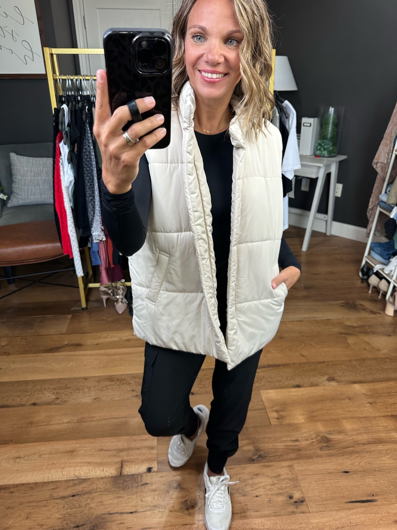 Long white 2024 puffer vest